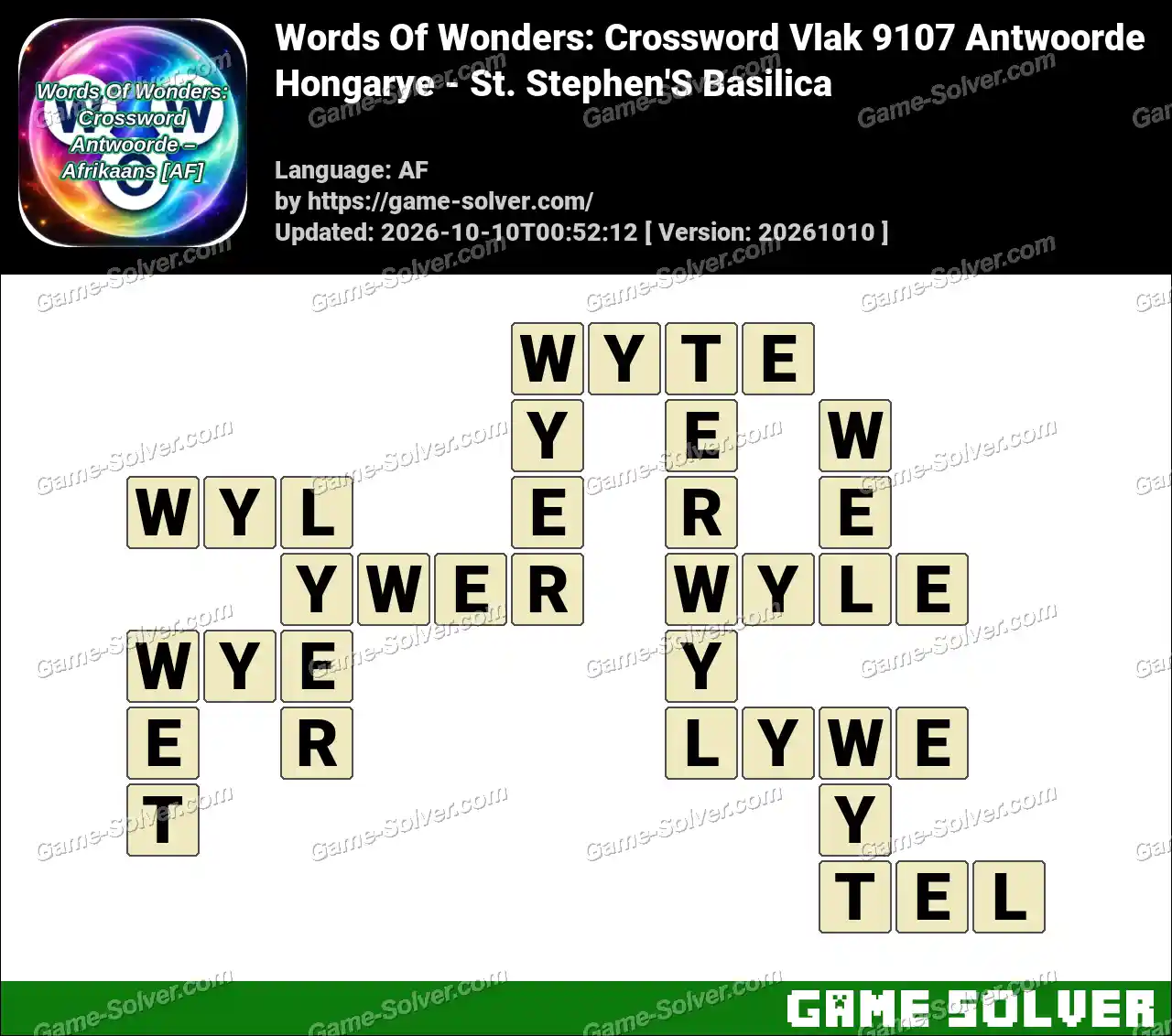 Words Of Wonders: Crossword Vlak 9107 Antwoorde – Hongarye – St. Stephen’S Basilica